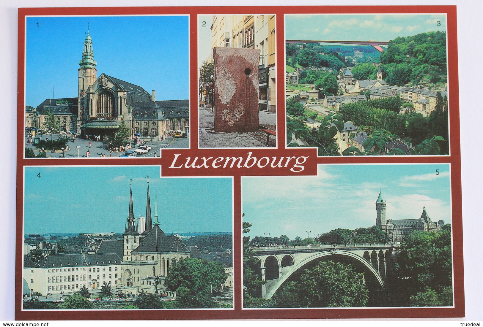 Luxembourg - Gare Centrale, Sculpture Fontaine Reve De Pierre /Bertrand Ney/, Cathedrale.. - Autres & Non Classés