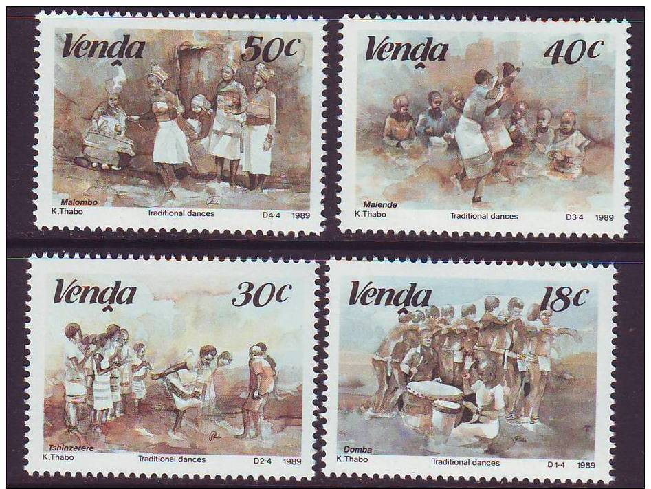 D101225 Venda 1989 South Africa TRADITIONAL DANCING Music MNH Set - Afrique Du Sud Afrika RSA Sudafrika - Venda