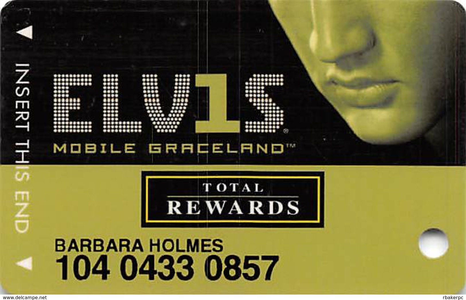 Harrah's Casino Elvis Slot Card - No Signature Strip - Casino Cards