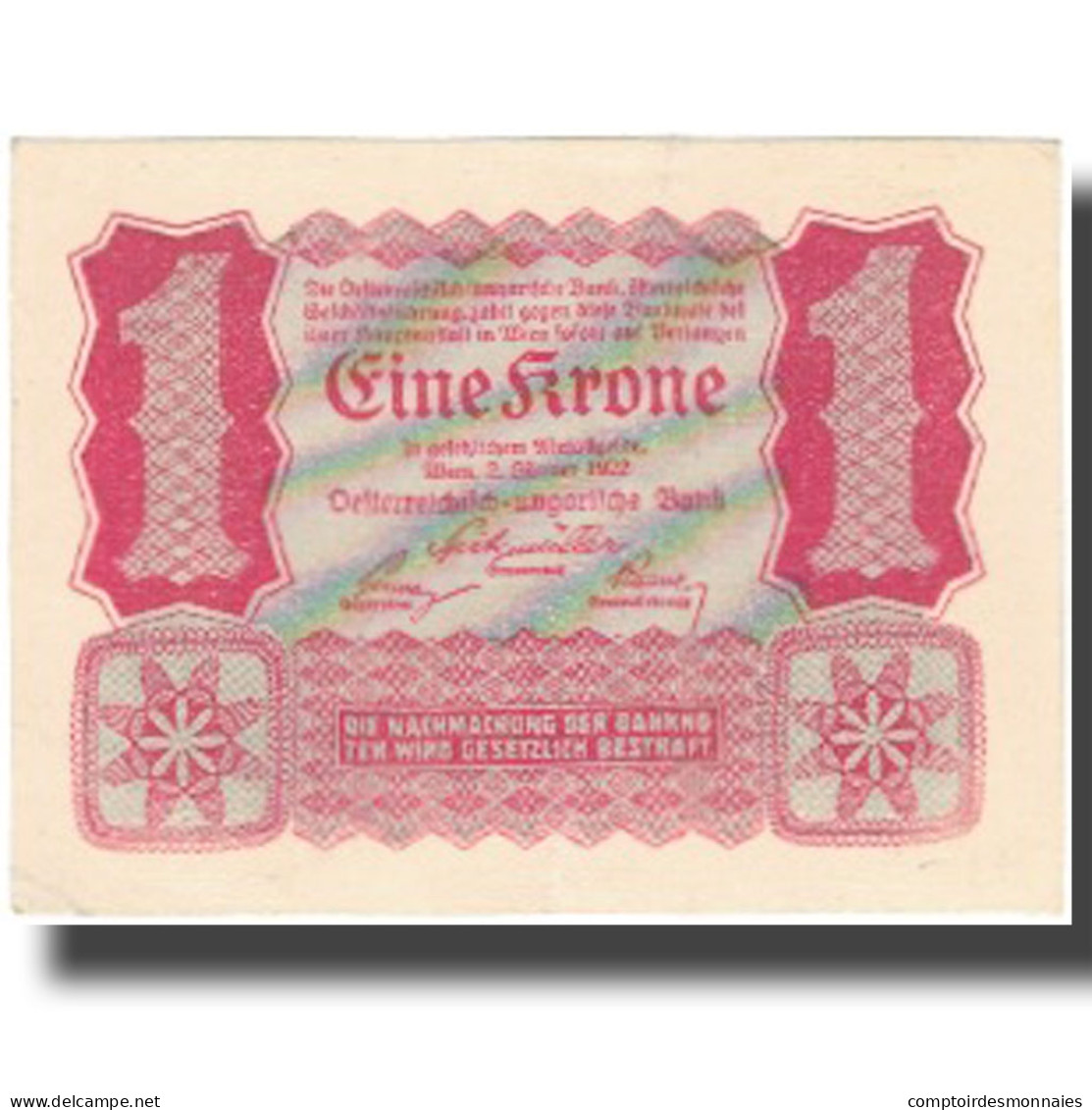 Billet, Autriche, 1 Krone, 1922-01-02, KM:73, TTB - Autriche