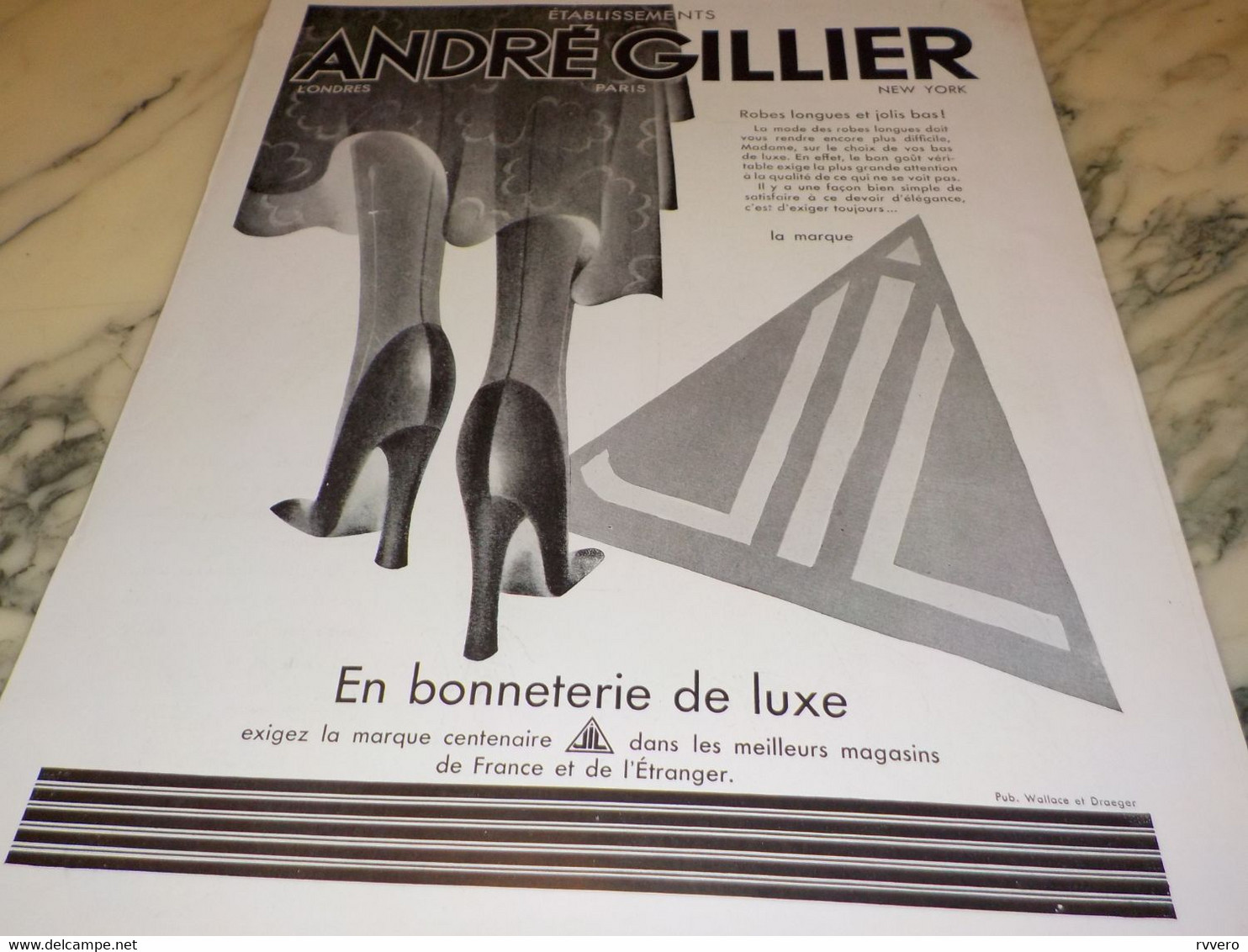 ANCIENNE PUBLICITE BONNETERIE  JIL ETABLISSEMENT ANDRE GILLIER 1930 - Publicités