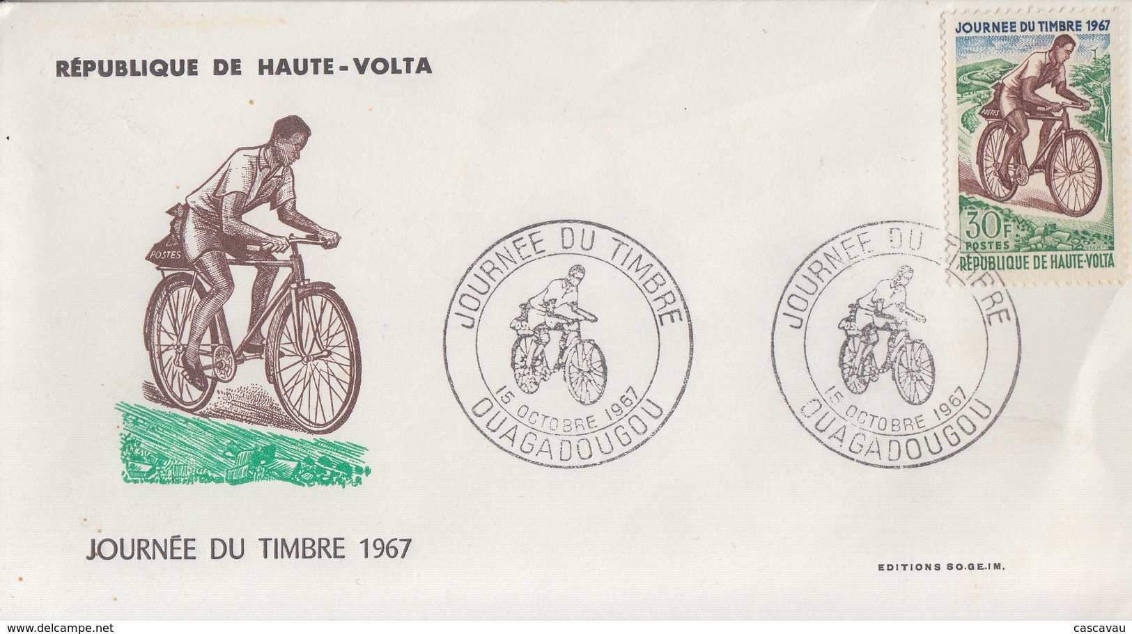 Enveloppe  FDC   1er   Jour     HAUTE  VOLTA     Journée  Du  Timbre    OUAGADOUGOU    1967 - Haute-Volta (1958-1984)