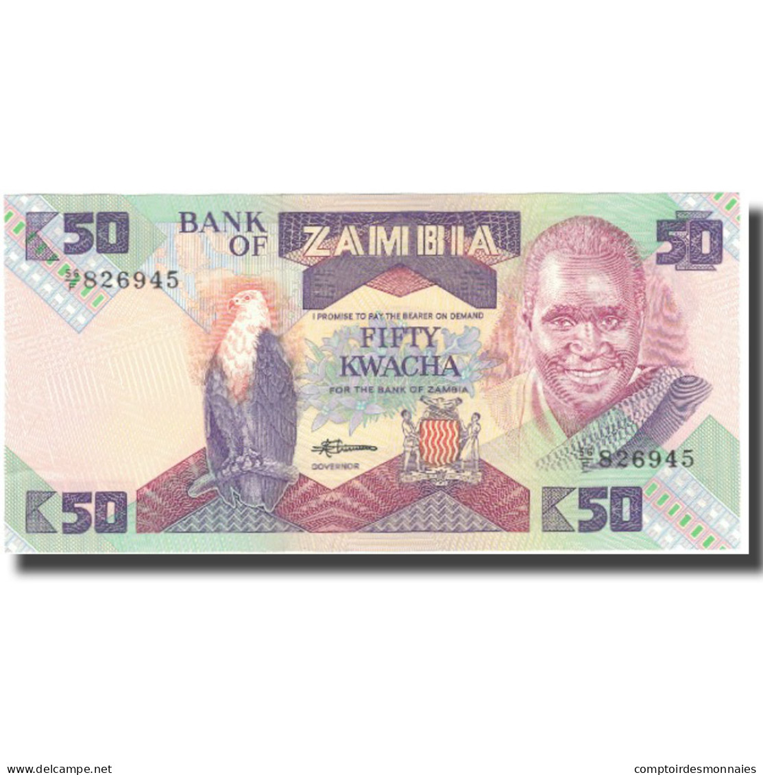 Billet, Zambie, 50 Kwacha, Undated (1980-88), KM:28a, NEUF - Zambie