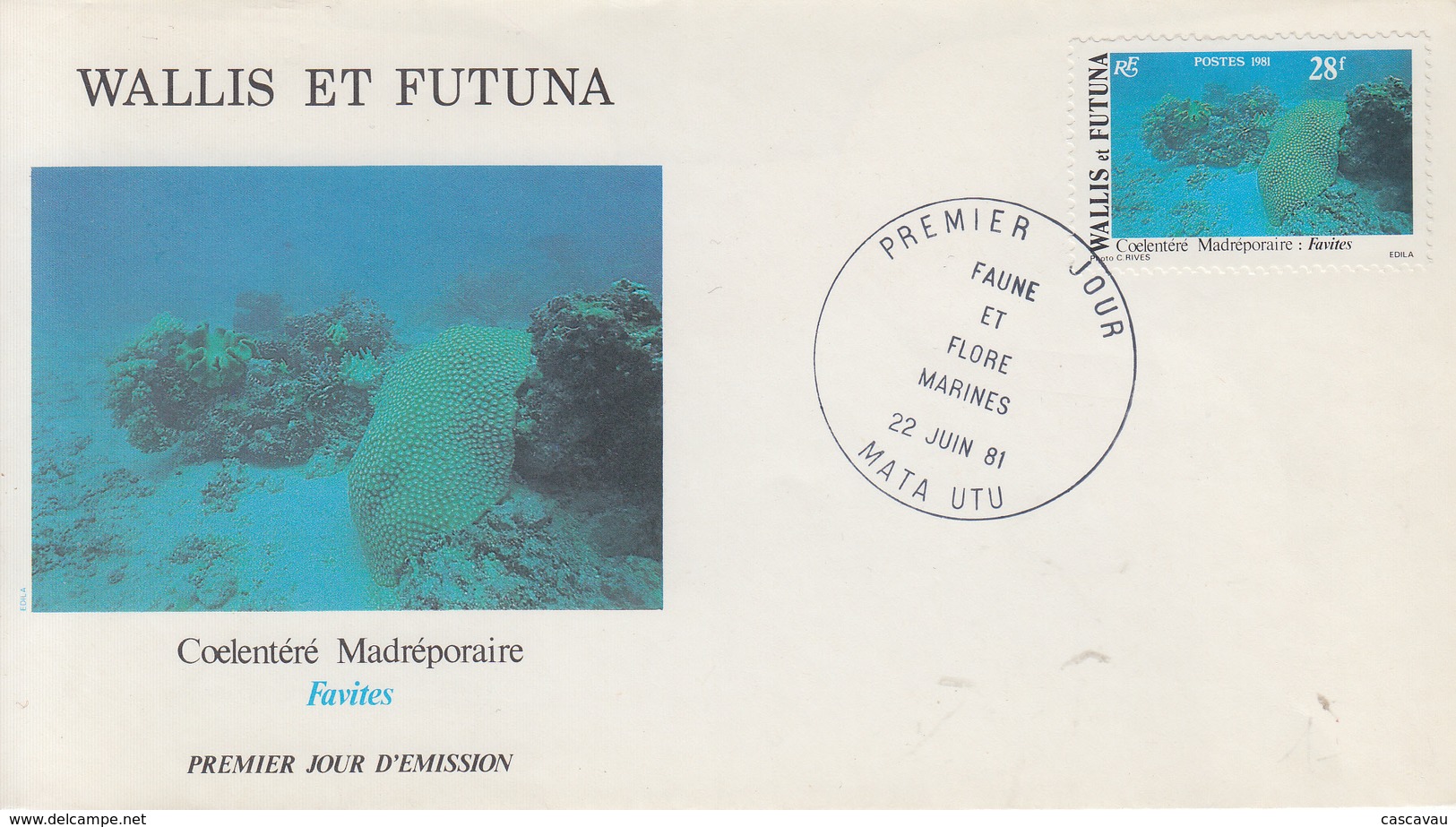 Enveloppe  FDC  1er  Jour    WALLIS  Et  FUTUNA     Faune  Et   Flore   Marines   1981 - FDC