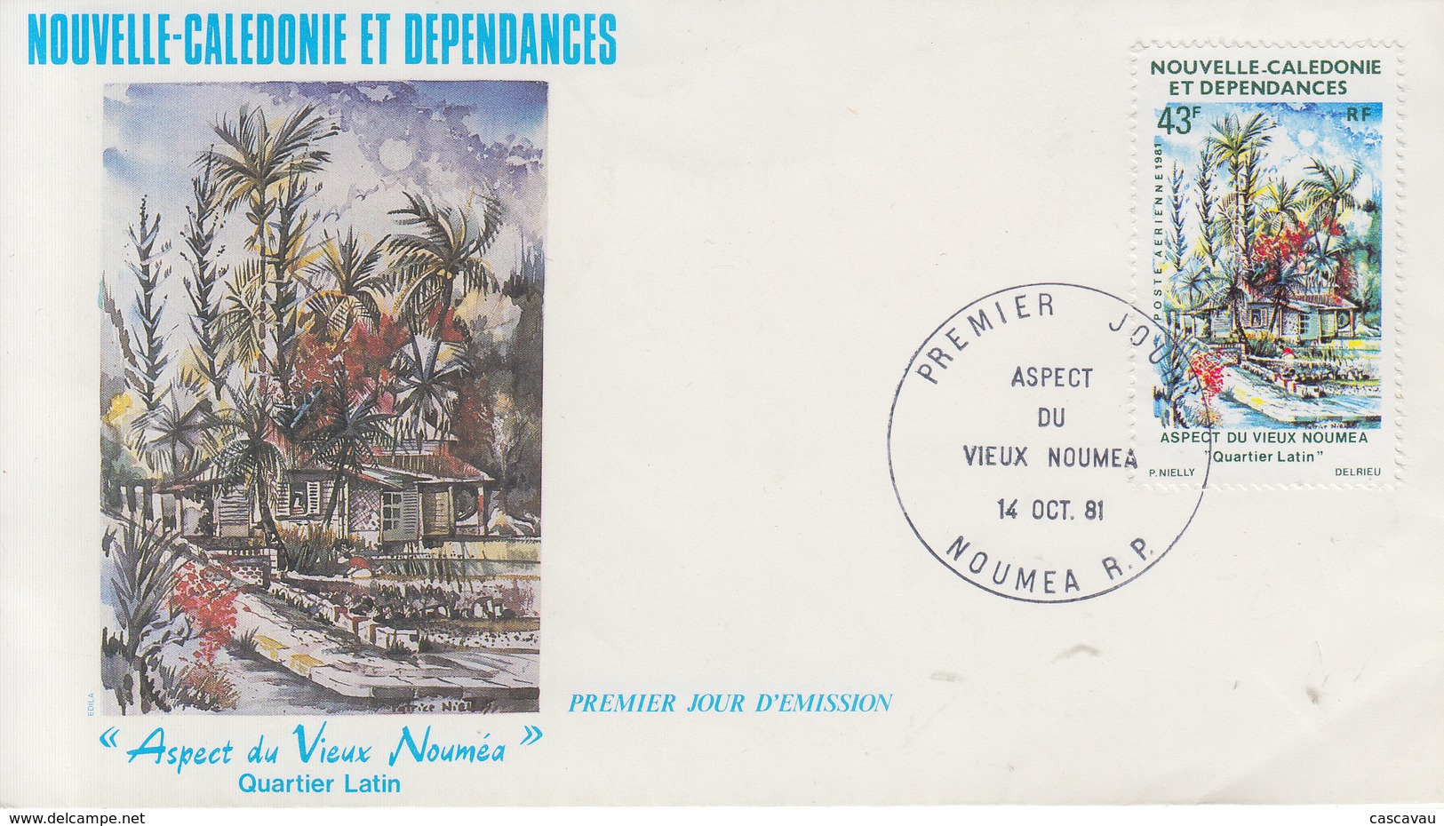 Enveloppe  FDC  1er  Jour   NOUVELLE  CALEDONIE   Aspect  Du  Vieux   NOUMEA   1981 - FDC