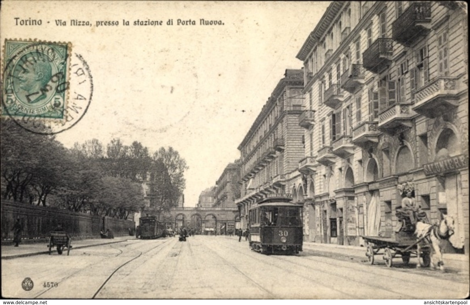 Cp Torino Turin Piemonte, Via Nizza, Stazione Di Porta Nuova - Altri & Non Classificati