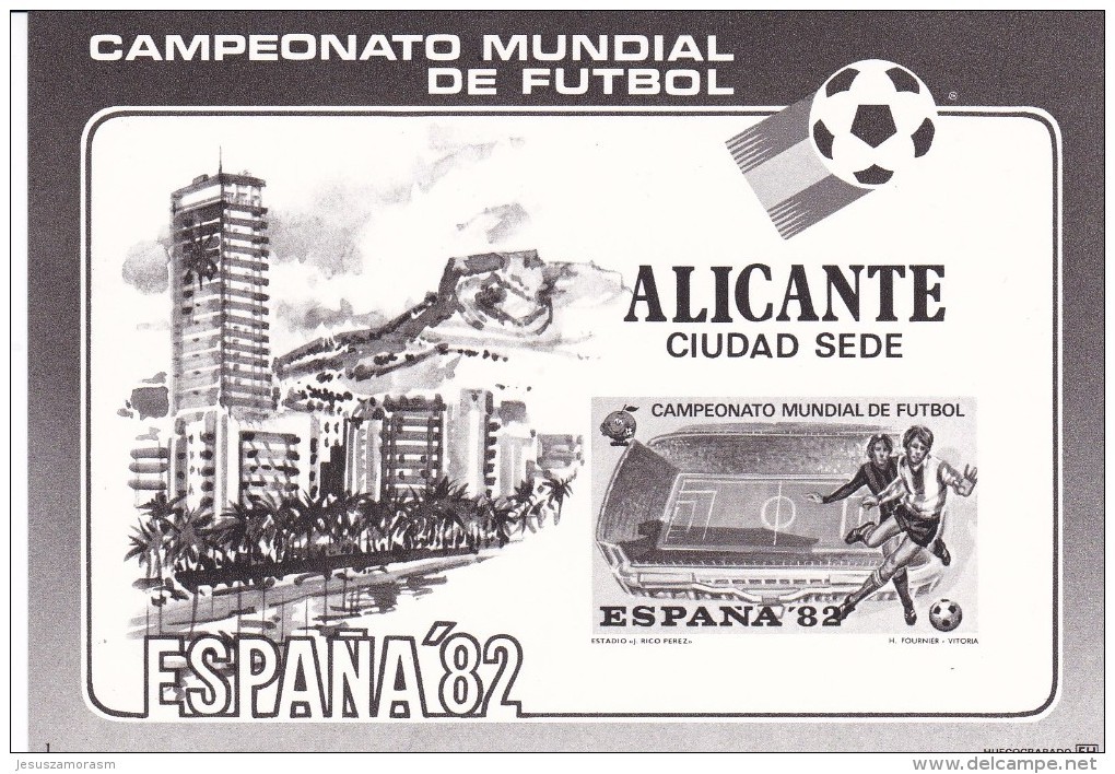 España HR Futbol Juego Completo De 14 PRUEBAS EN NEGRO - 1982 – Espagne