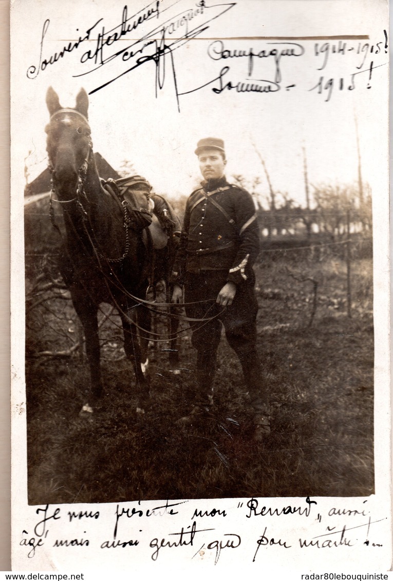 2 Cartes Photos.César JACQUOT .Maréchal Des Logis,Fourrier.10e S.M.A. 6e Régiment D'artillerie.S.P.122. Campagne 1914-15 - 1914-18