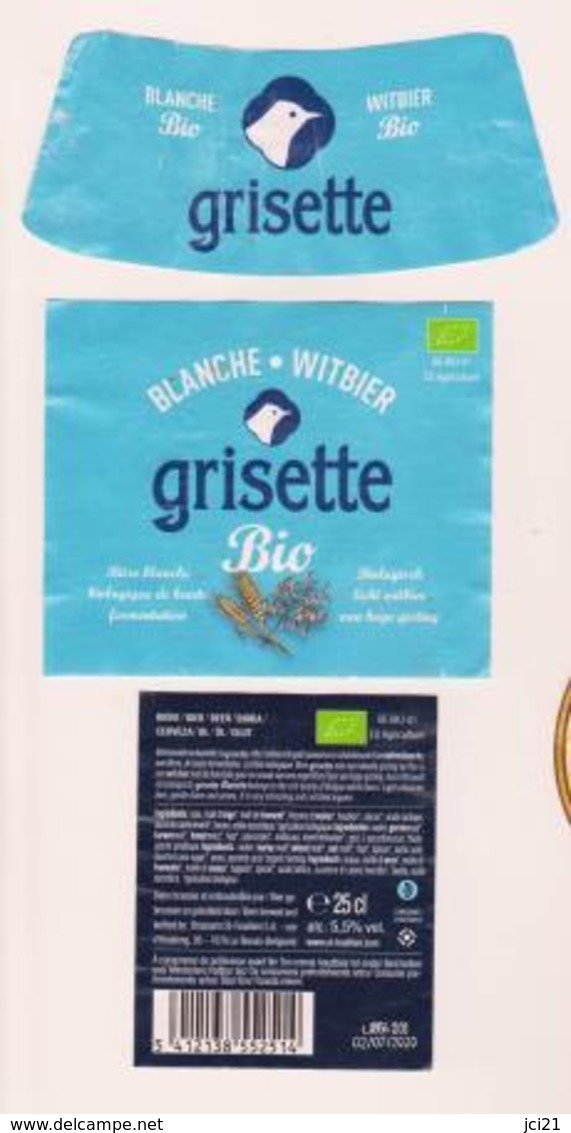 Etiquette, Contre étiquette Et Collerette De Bière Bio " GRISETTE " (2915)_Eb139 - Bière