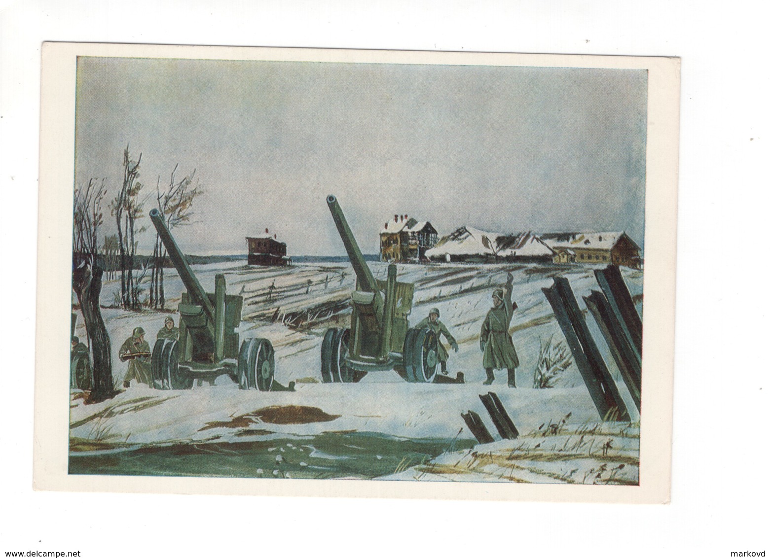 04913 Soviet Russia Artillery Before Offensive 1943 Artist Aleksandr Deyneka - Guerra 1939-45