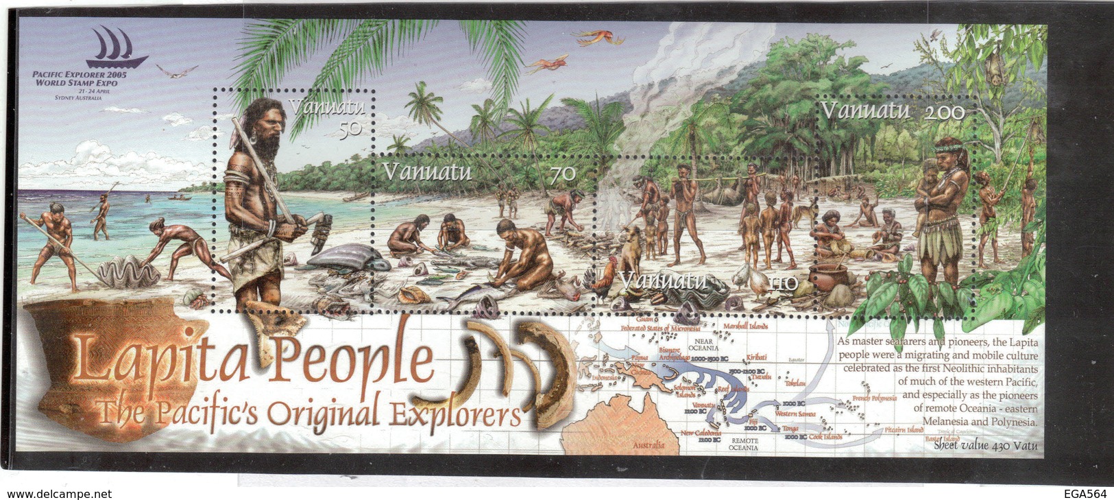 M28 - VANUATU- 1206/1209 ** MNH De 2005 Sur Feuillet - Le PEUPLE LAPITA - Explorateurs Du Pacifique - - Vanuatu (1980-...)