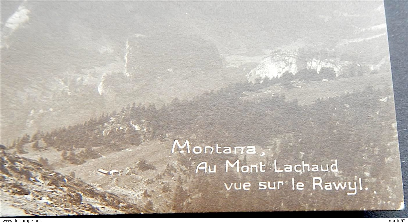 Schweiz Suisse Helvetia 1918: Montana, Au Mont Lachaud Vue Sur Le Rawyl Avec O MONTANA VERMALA 20.VIII.19 (VALAIS) - Crans-Montana