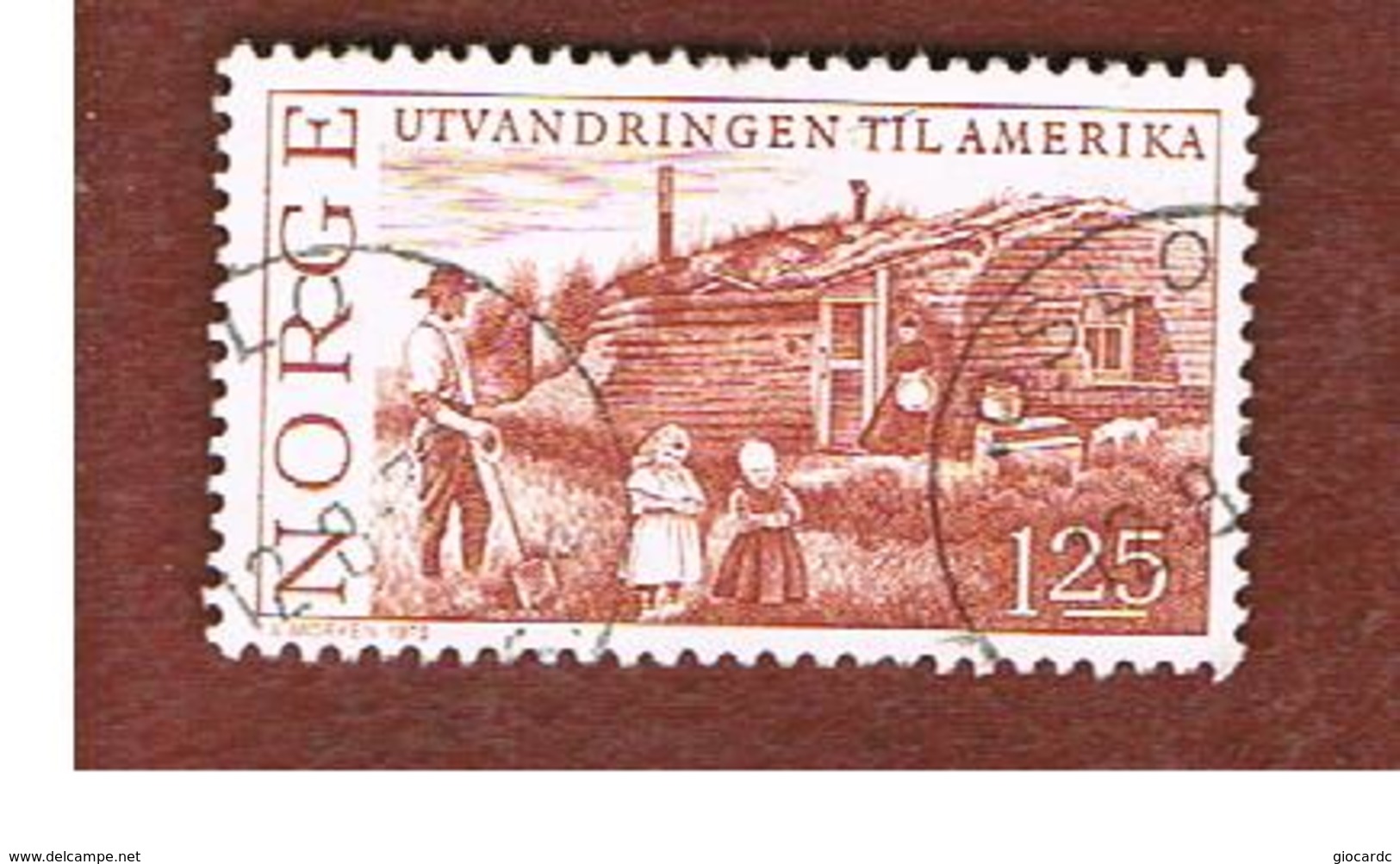 NORVEGIA  (NORWAY)    SG 741  -   1975 FIRST EMIGRATIONS IN AMERICA  -   USED ° - Usati