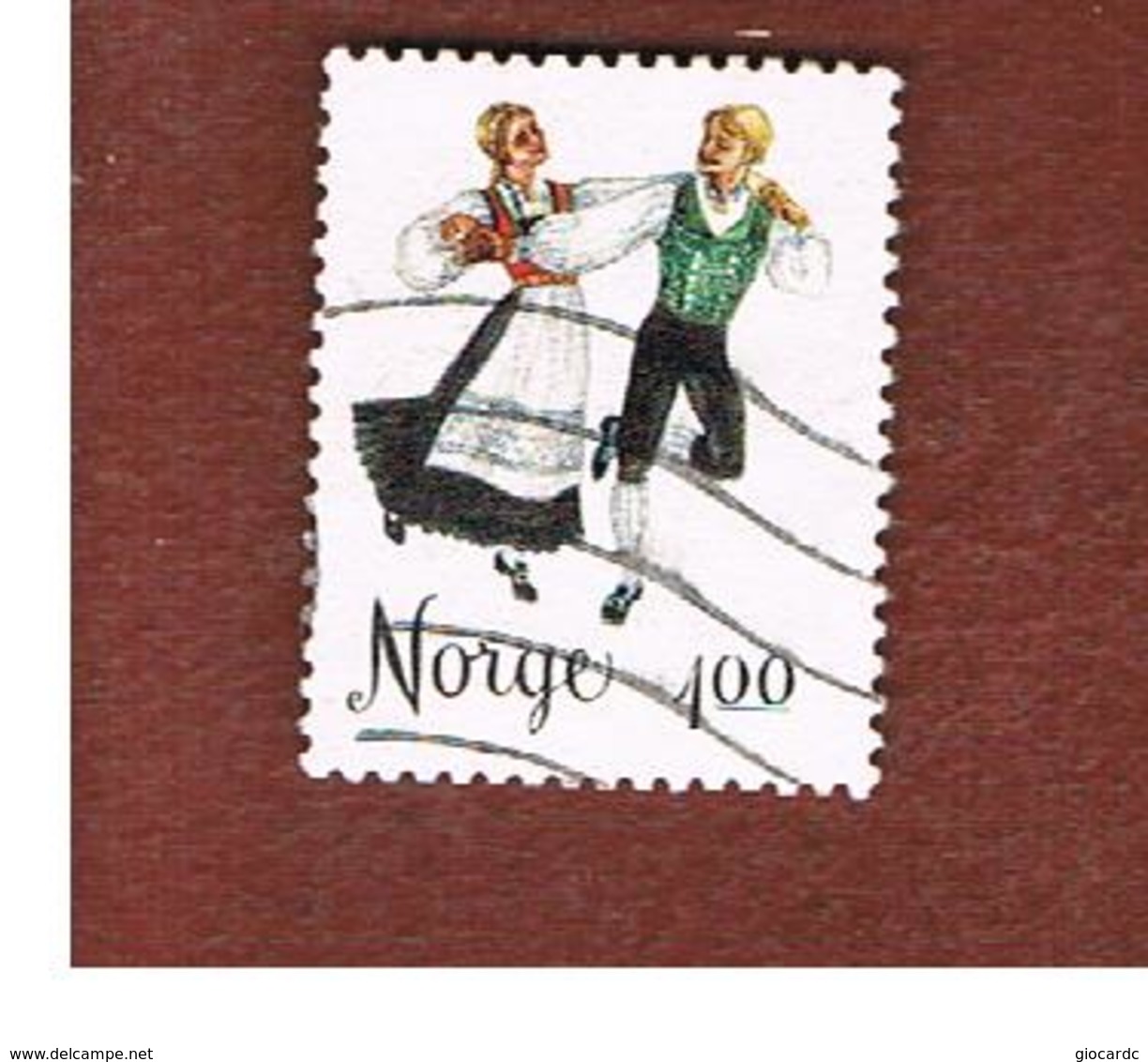 NORVEGIA  (NORWAY)    SG 753  -   1975 FOLK DANCERS: SPRINGAR -   USED ° - Usati