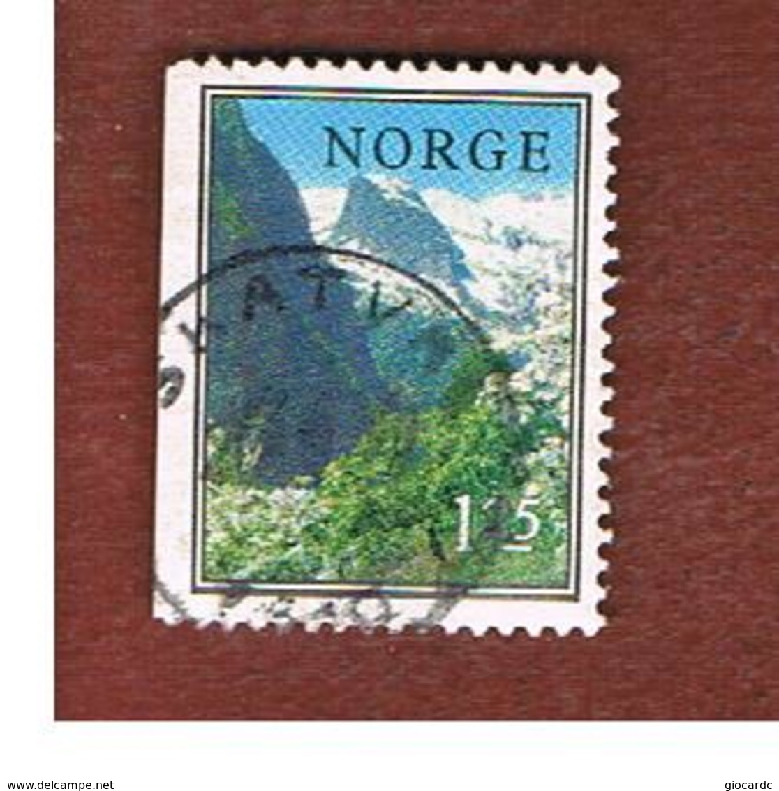 NORVEGIA  (NORWAY)    SG 760  -   1975 LANDSCAPES: SOGNEFJORD -   USED ° - Usati