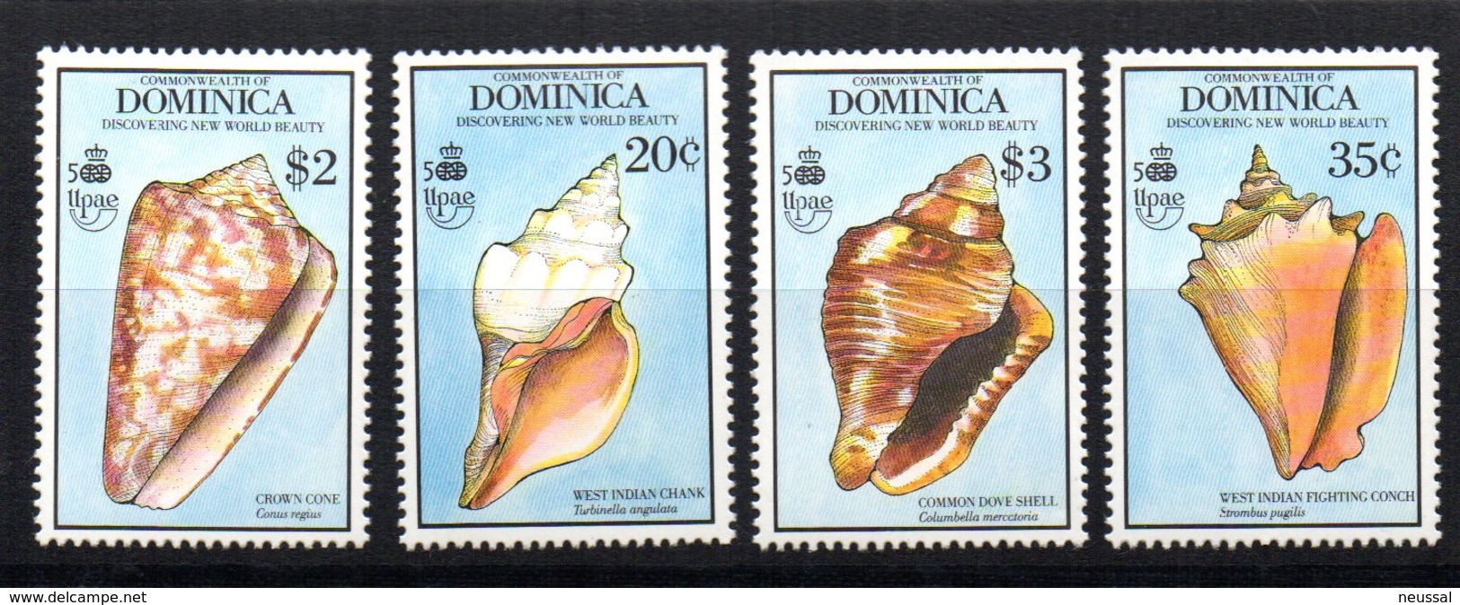 Serie Nº 1219/22  Dominica - Conchas