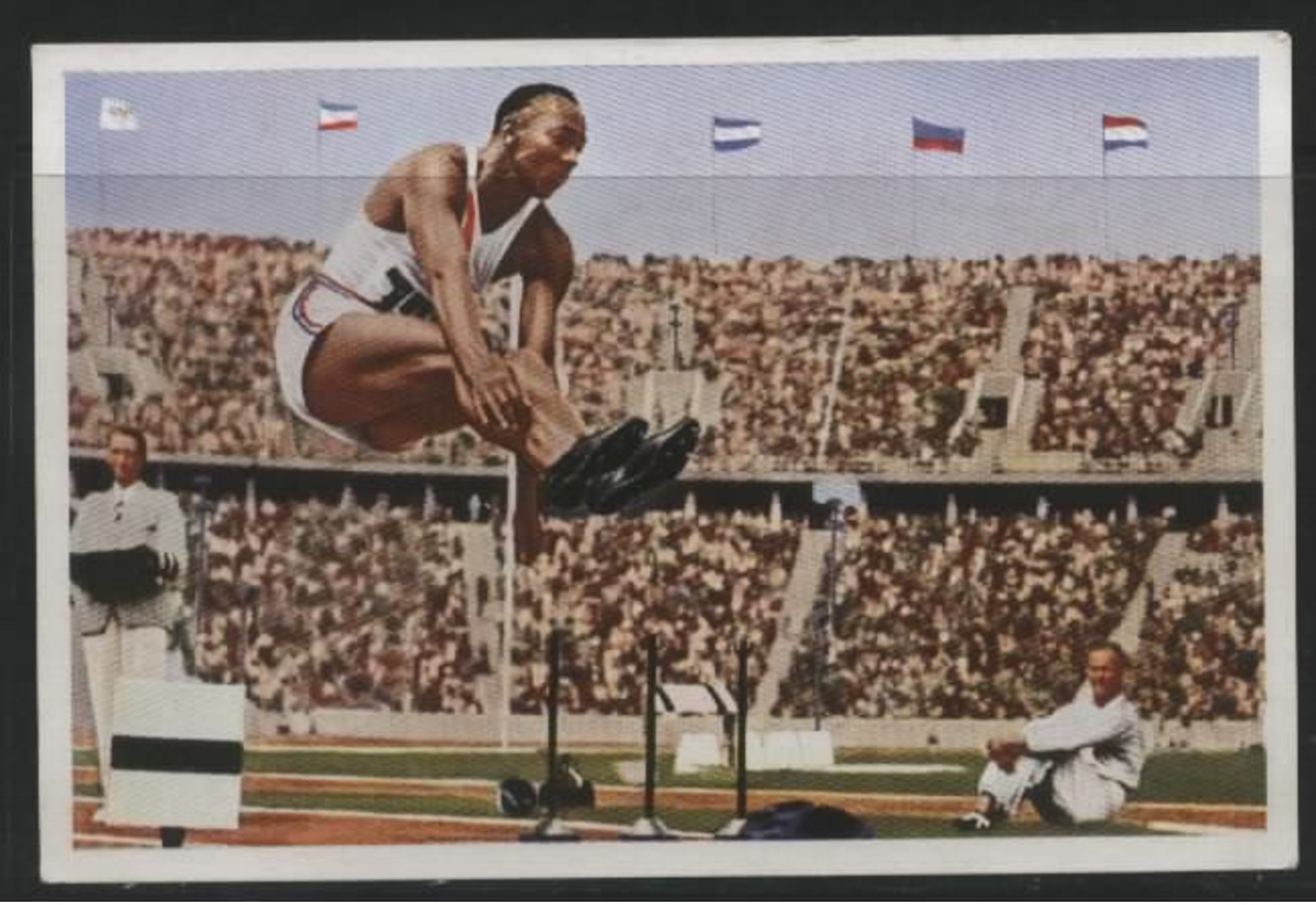 WW II Franck Sammelbild 10,5 X 7 Cm , Olympiade 1936 Berlin, S.15 Bild 2 : Sport , Weitsprung, Jesse Owens, USA. - Autres & Non Classés