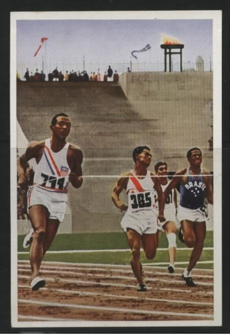 WW II Franck Sammelbild 10,5 X 7 Cm , Olympiade 1936 Berlin, S.11 Bild 2 : Sport , Laufen 200 M , Jesse Owens, USA. - Autres & Non Classés