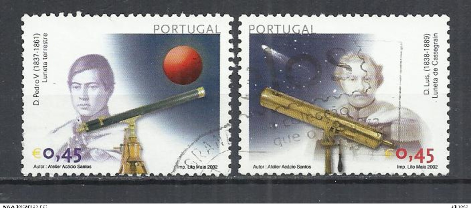 PORTUGAL 2002 - ASTRONOMY - TELESCOPE - POSTALLY USED OBLITERE GESTEMPELT USADO - Astronomie