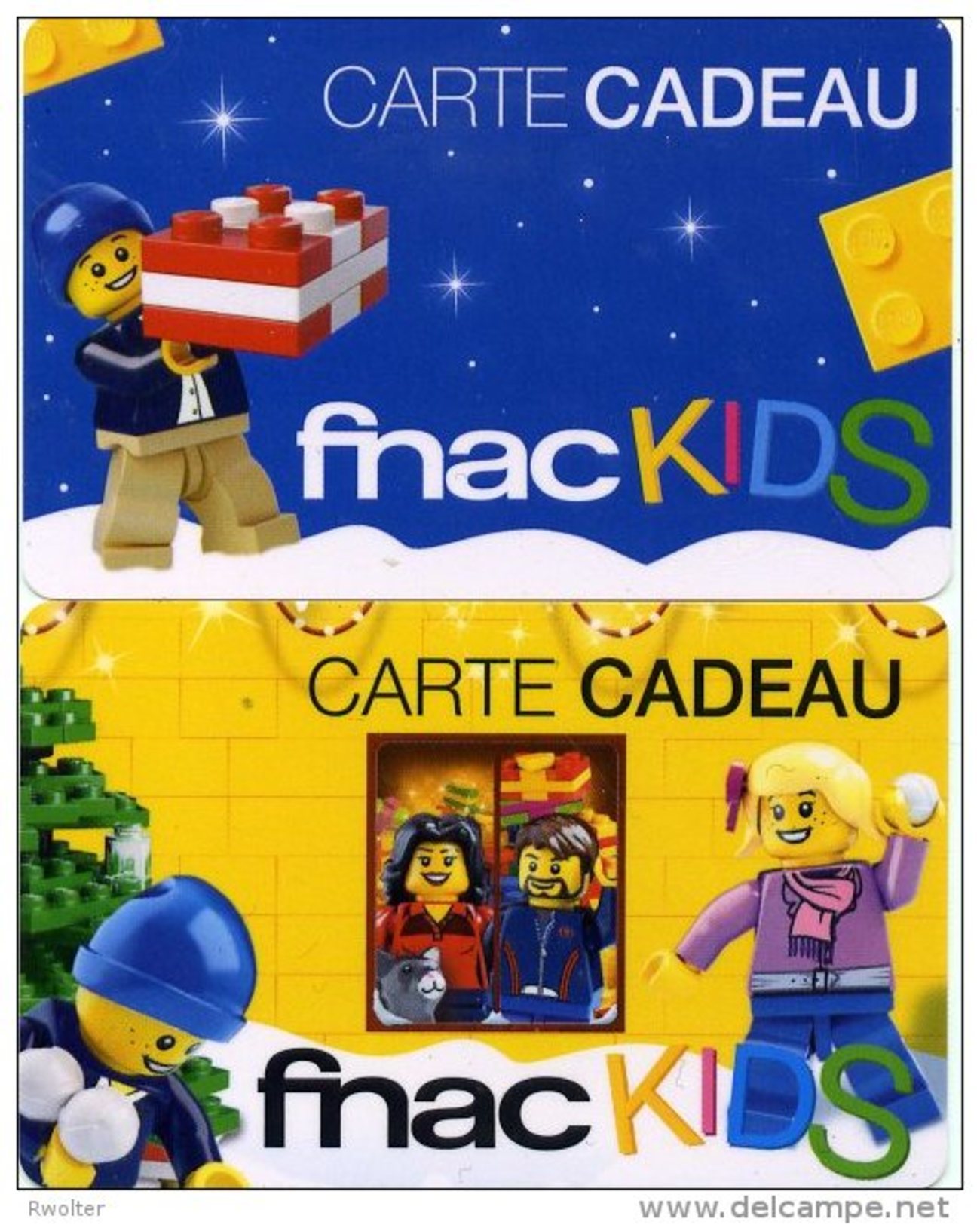 @+ Carte Cadeau - Gift Card : Lot De 2 Cartes FNAC (lot 2) - Lego - Tarjetas De Fidelización Y De Regalo