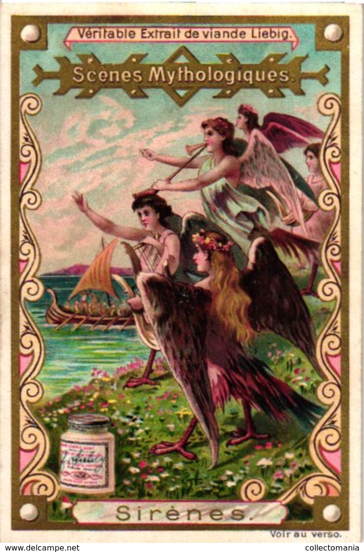 0471   Liebig 6 Cards--C1896  The World Of Greek Mythology-Scènes MythologiquesSirènes-Tritons-Faunes-Centaures-Satires- - Liebig