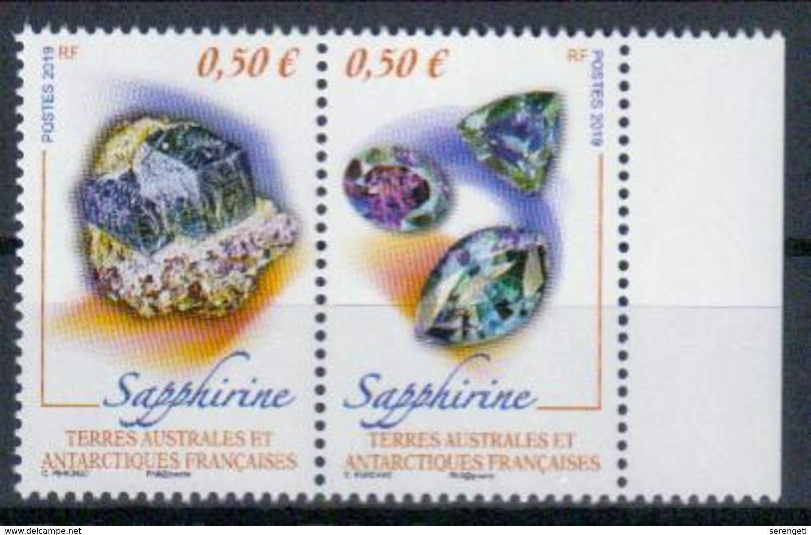 TAAF 'Mineralien, Sapphirin' / FSAT 'Minerals, Sapphirine' **/MNH 2019 - Minéraux