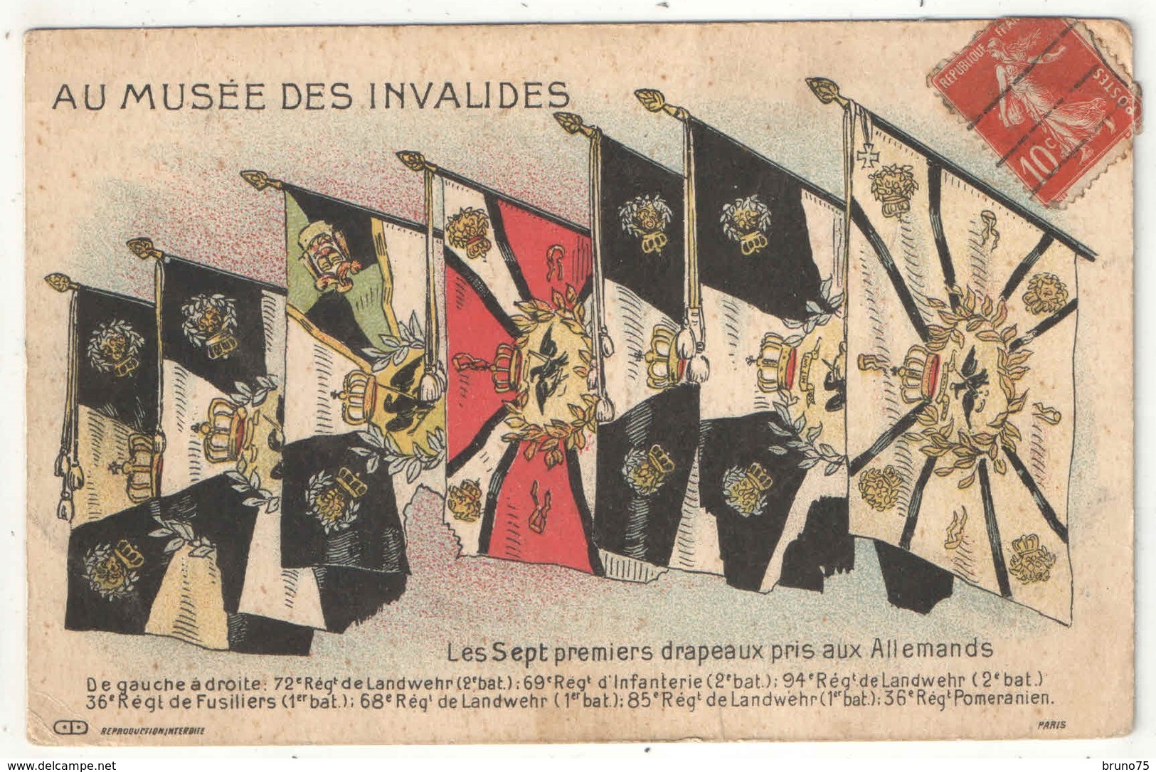 Au Musée Des Invalides - Les Sept Premiers Drapeaux Pris Aux Allemands - Guerre 1914-18