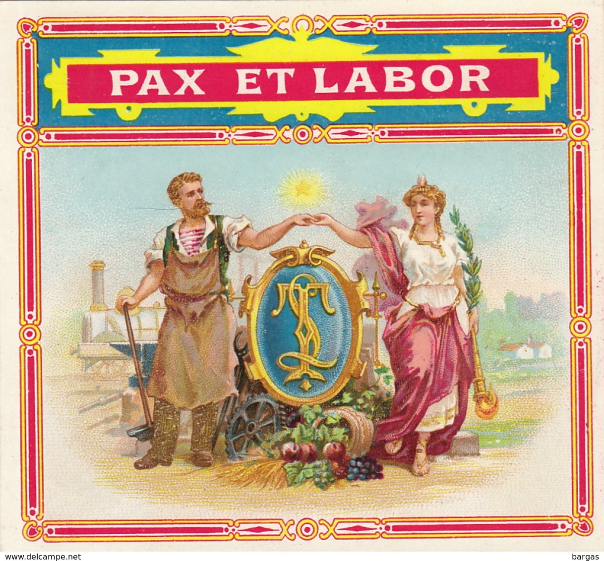 1893-1894  étiquette Boite à Cigare Havane Tinchant Anvers Forgeron Forge Enclume - Labels