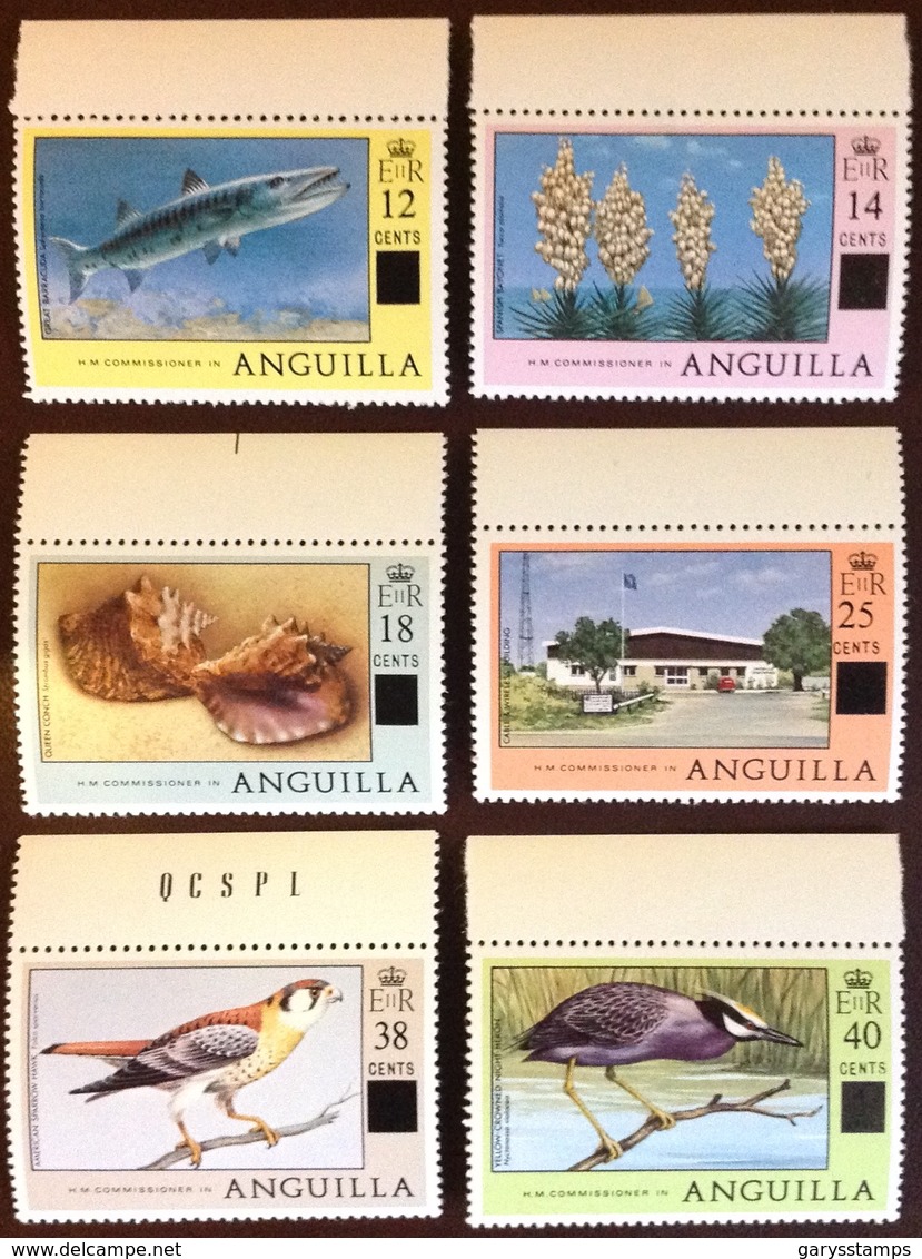 Anguilla 1979 Surcharge Set Fish Flowers Shells Birds MNH - Anguilla (1968-...)