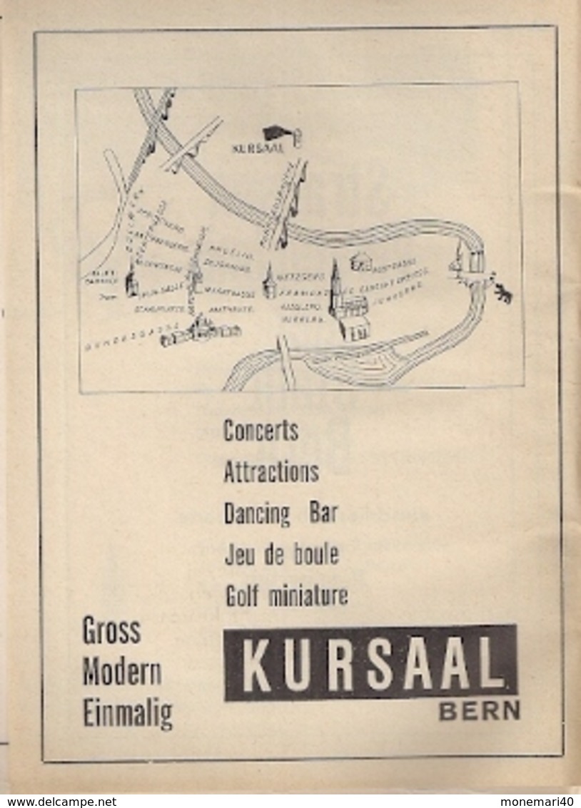 BERN (SUISSE) - PLAN DE LA VILLE avec UN LIVRET contenant la LISTE DES RUES (1966)