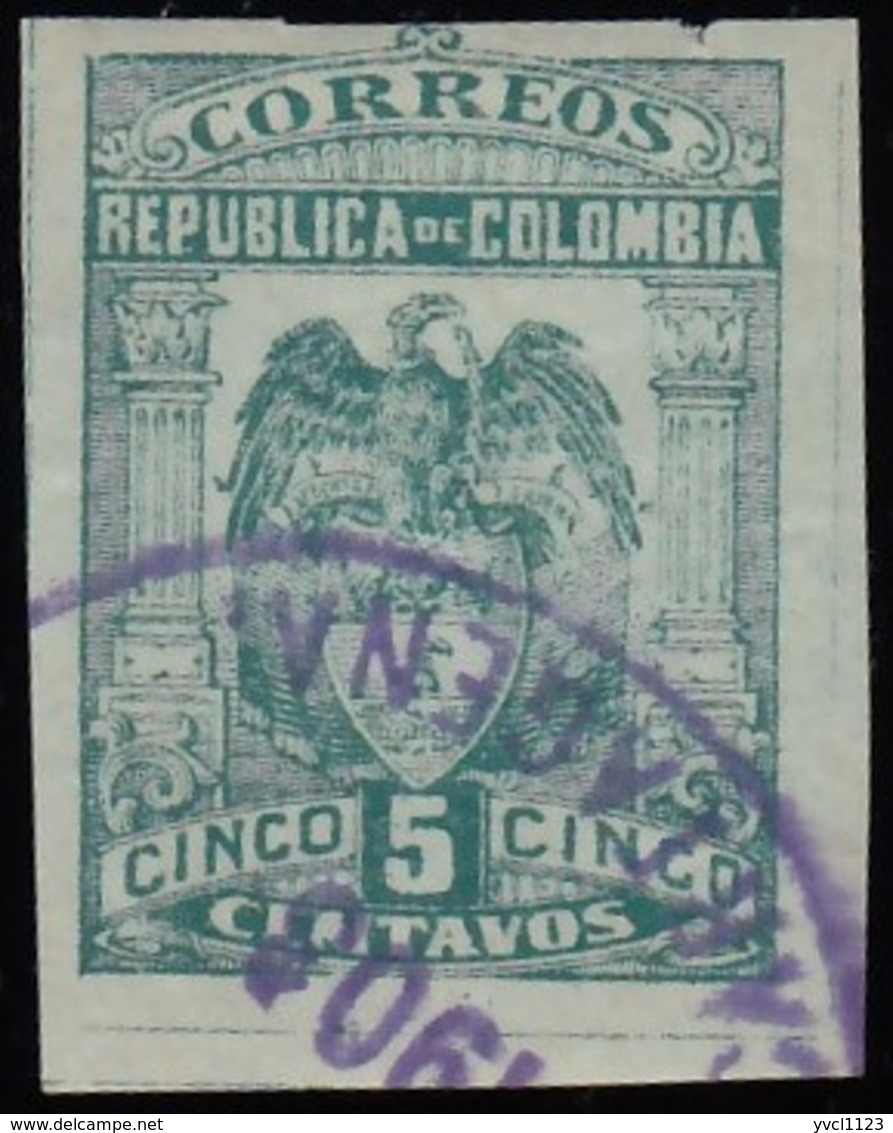 COLUMBIA - Scott #268a Coat Of Arms / Used Imperf. Stamp - Colombia