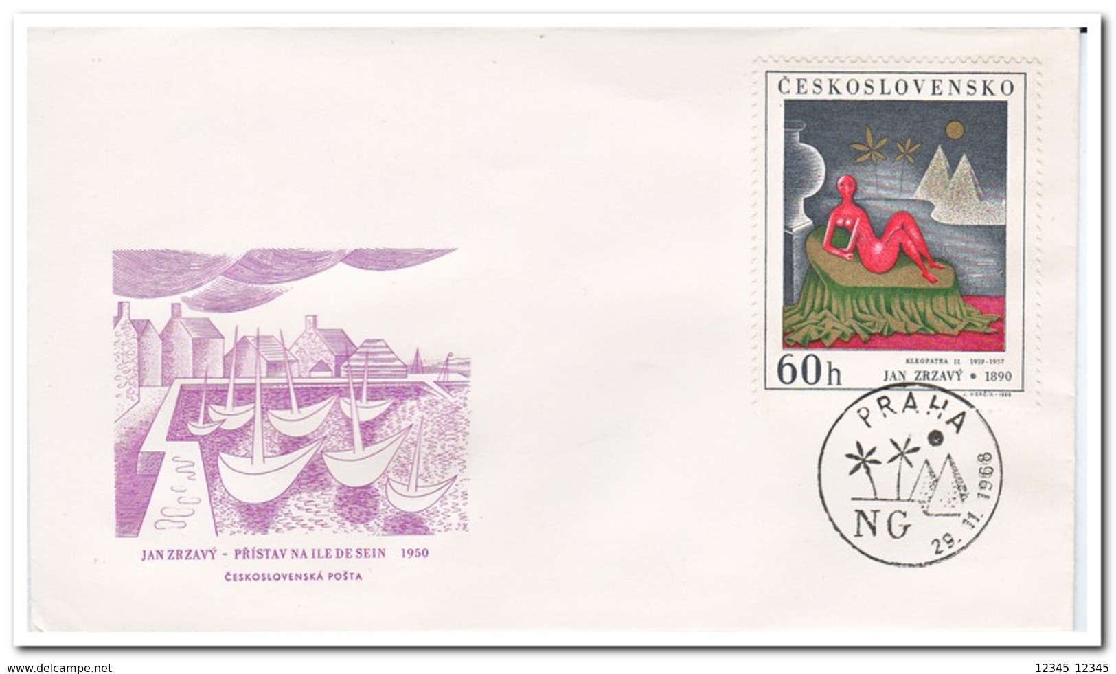 Tsjechoslowakije 1968, FDC, Art, Paintings - FDC