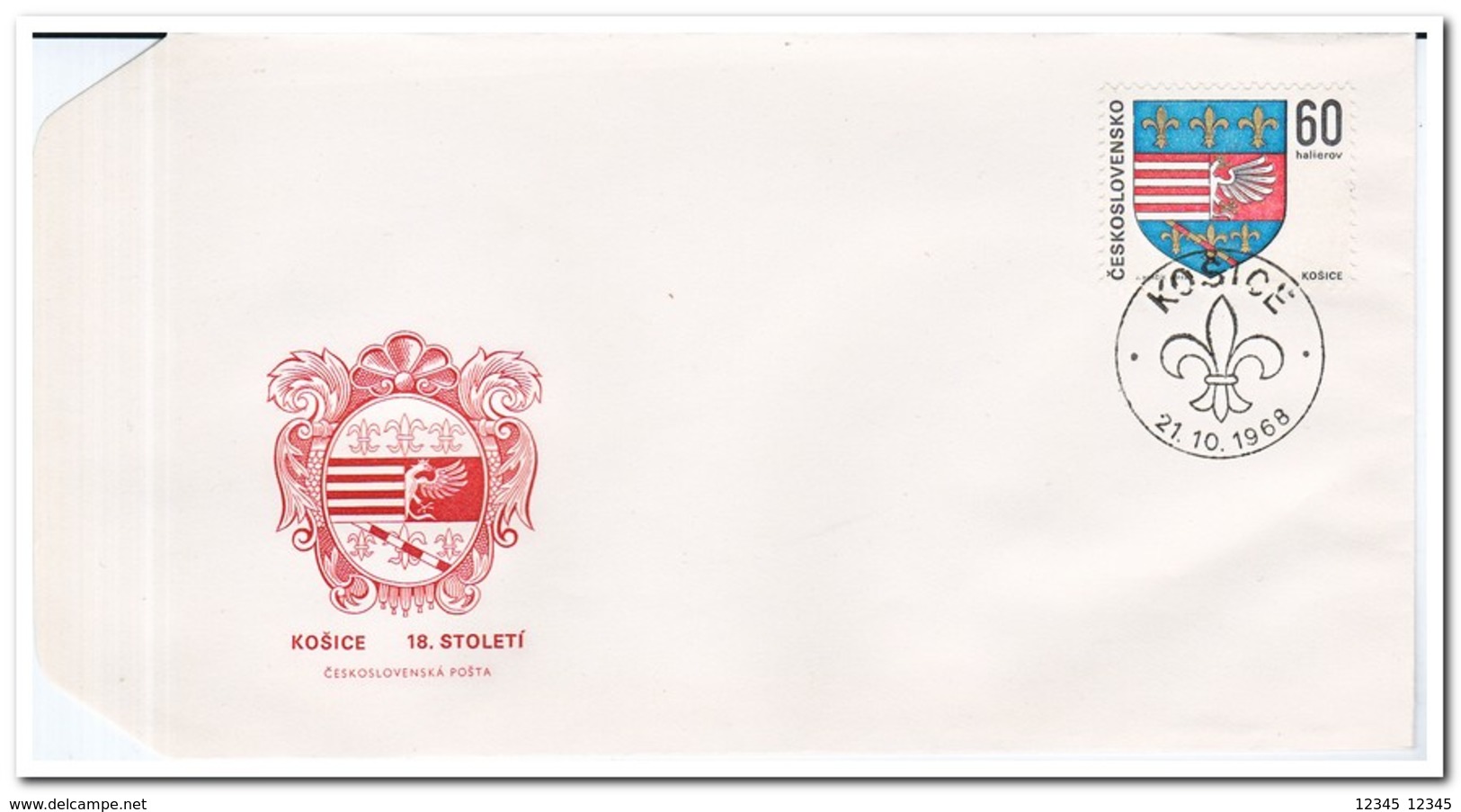 Tsjechoslowakije 1968, FDC, day of the stamp