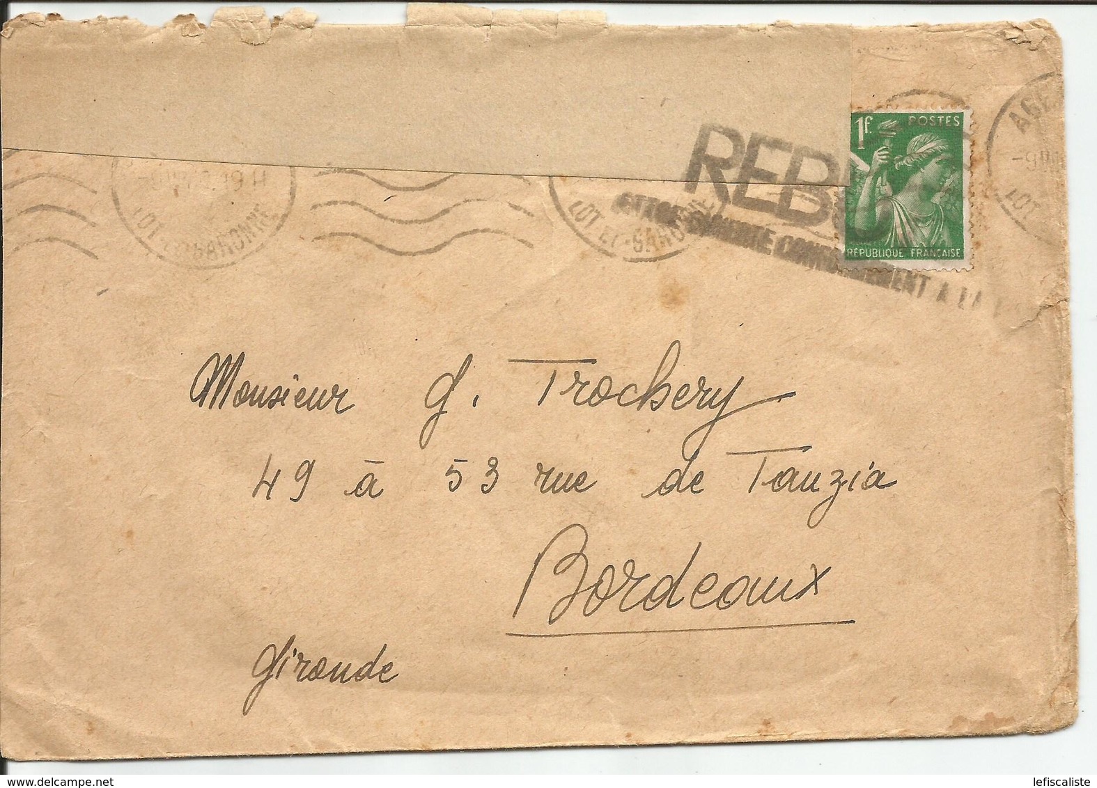 Lettre Envoyée Aux Rebuts - 1921-1960: Période Moderne