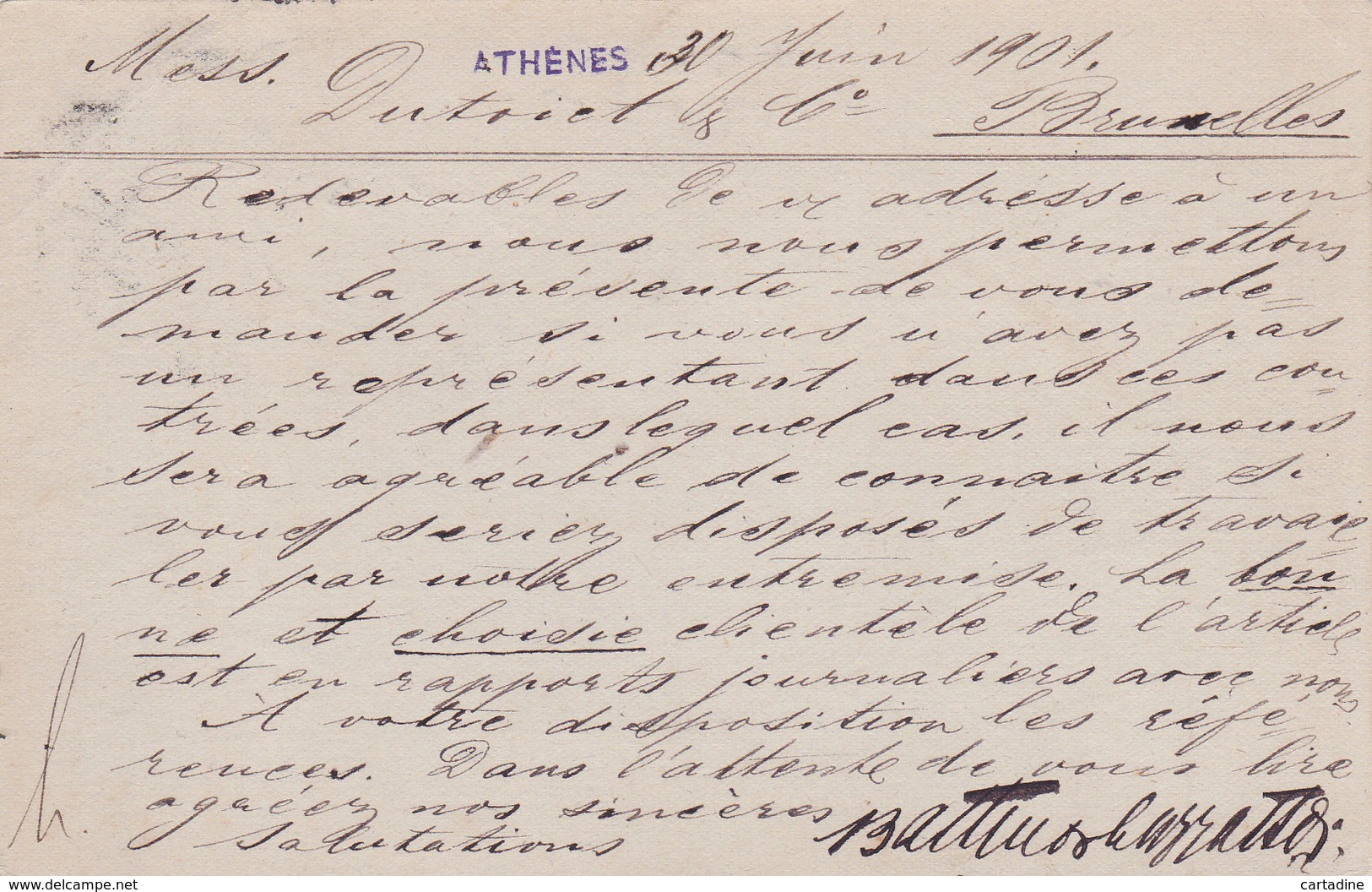 Entier Postal Stationery - Grèce - 1901 - Postal Stationery