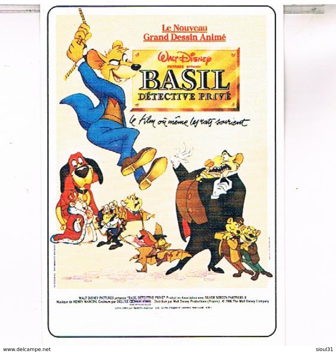 Cpm Affiches  CINIMA  WALT  DISNEY  BASIL  TBE   PU246 - Affiches Sur Carte