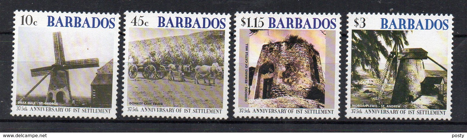 BARBADES - BARBADOS - FIRST SETTLEMENT - MOULINS A VENT - WINDMILLS -  2002 - - Barbades (1966-...)