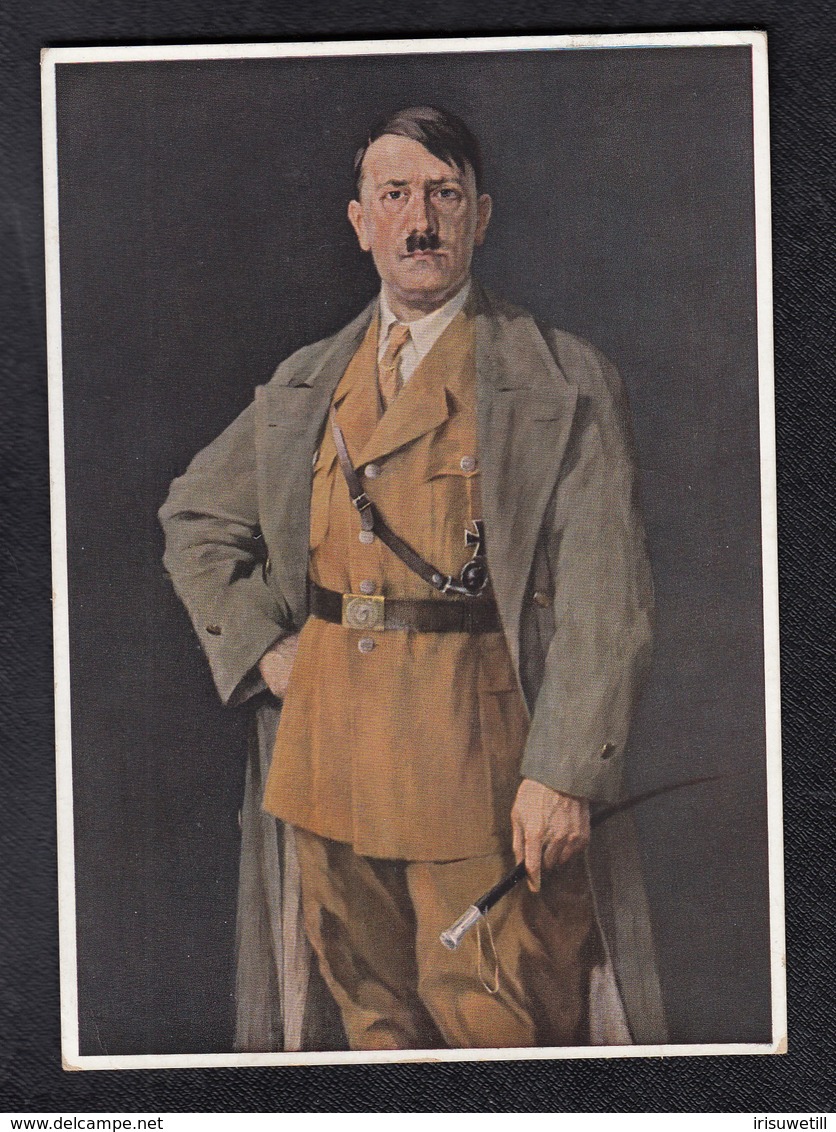 DR Nazikunst Horn / Adolf Hitler - Mit Nazispruch - Weltkrieg 1939-45