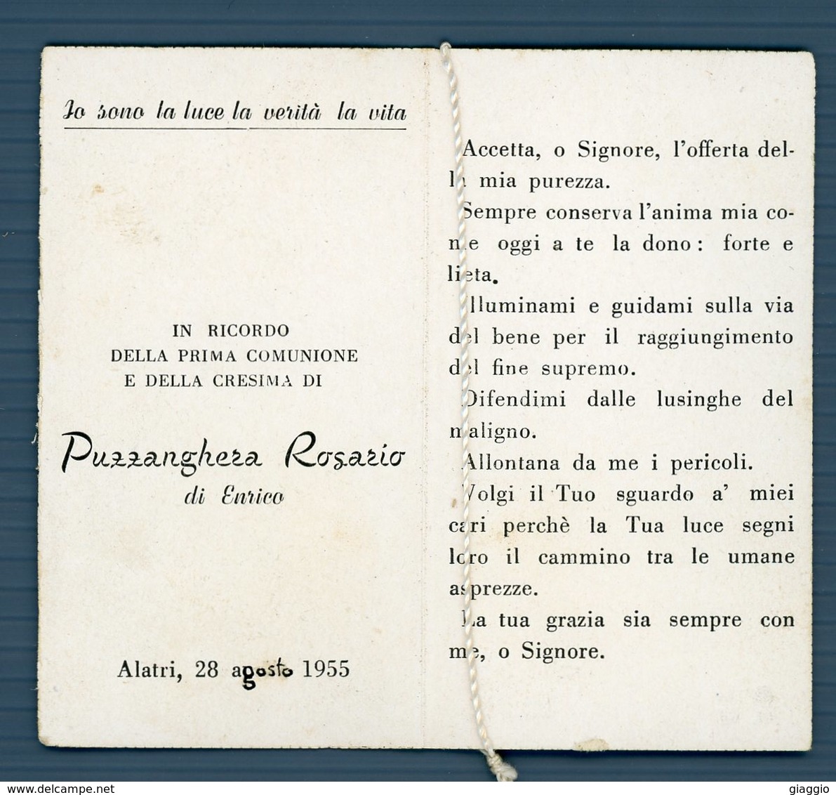 °°° Santino N. 708 Alatri - In Ricordo Della Prima Comunione °°° - Religione & Esoterismo