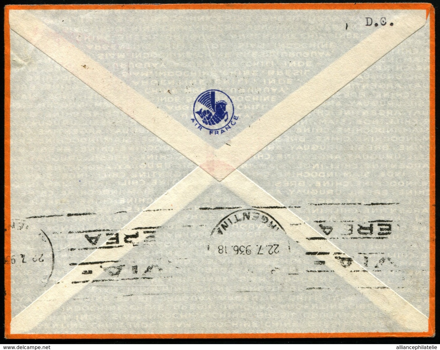 FRANCE/AMERIQUE DU SUD - 100ème Traversée Aérienne De L'Atlantique Sud 19/7/36 - Affrt Composé + C.S - TB - 1927-1959 Lettres & Documents