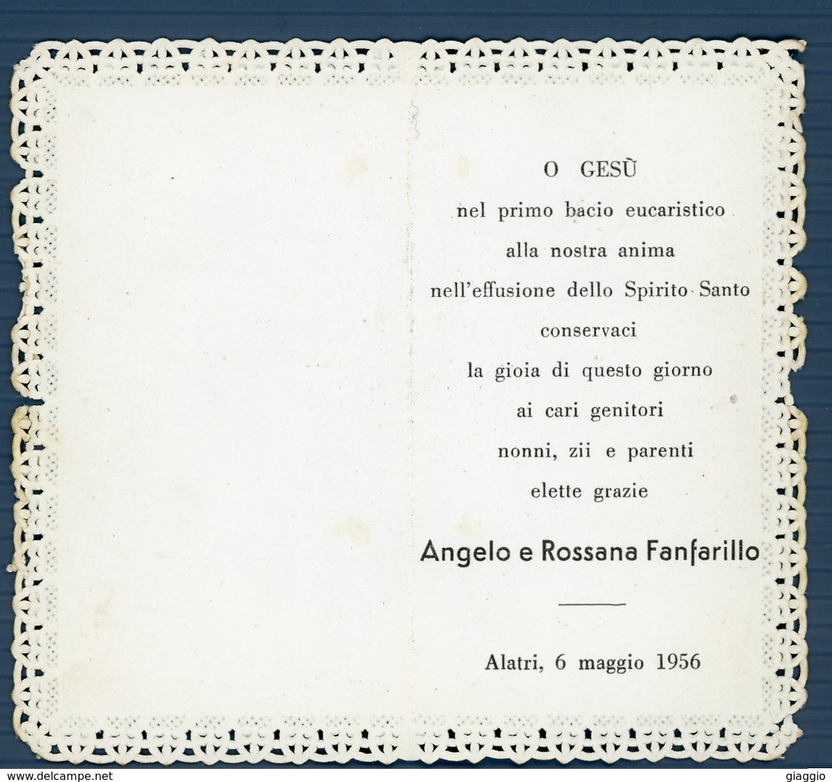 °°° Santino N. 705 Alatri - In Ricordo Della Prima Comunione °°° - Godsdienst & Esoterisme