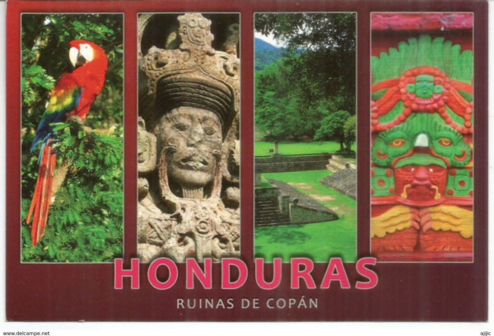 Ruinas De Copan.Honduras, Avec Timbre Yum Kax, Dieu Du Maïs, Carte Postale Adressée Andorra, Avec Timbre à Date Arrivée - Honduras