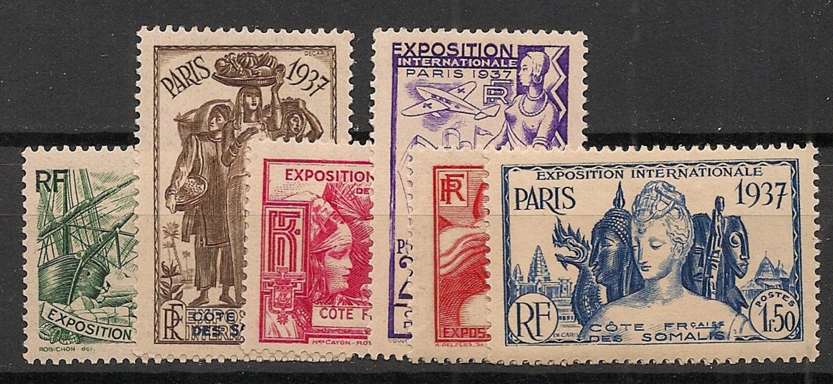 Cote Des Somalis - 1937 - N°Yv. 141 à 146 - Série Complète - Exposition Internationiale - Neuf * / MH VF - Neufs