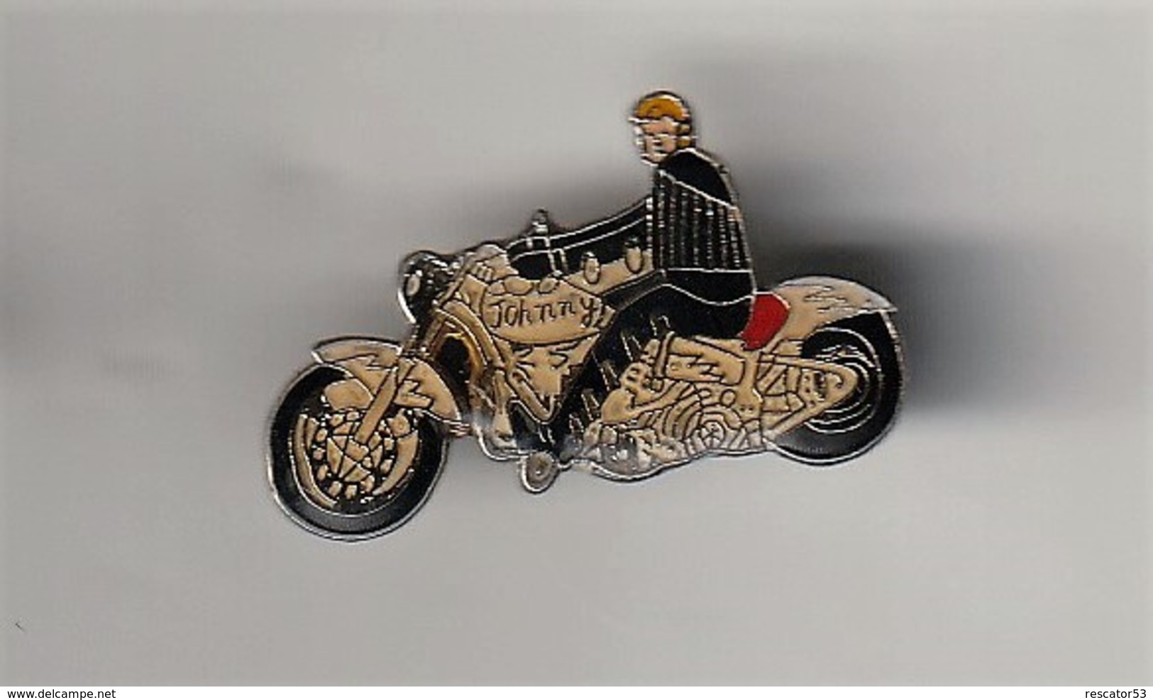 Rare Pin's Johnny Halliday Sur Harley - Beroemde Personen