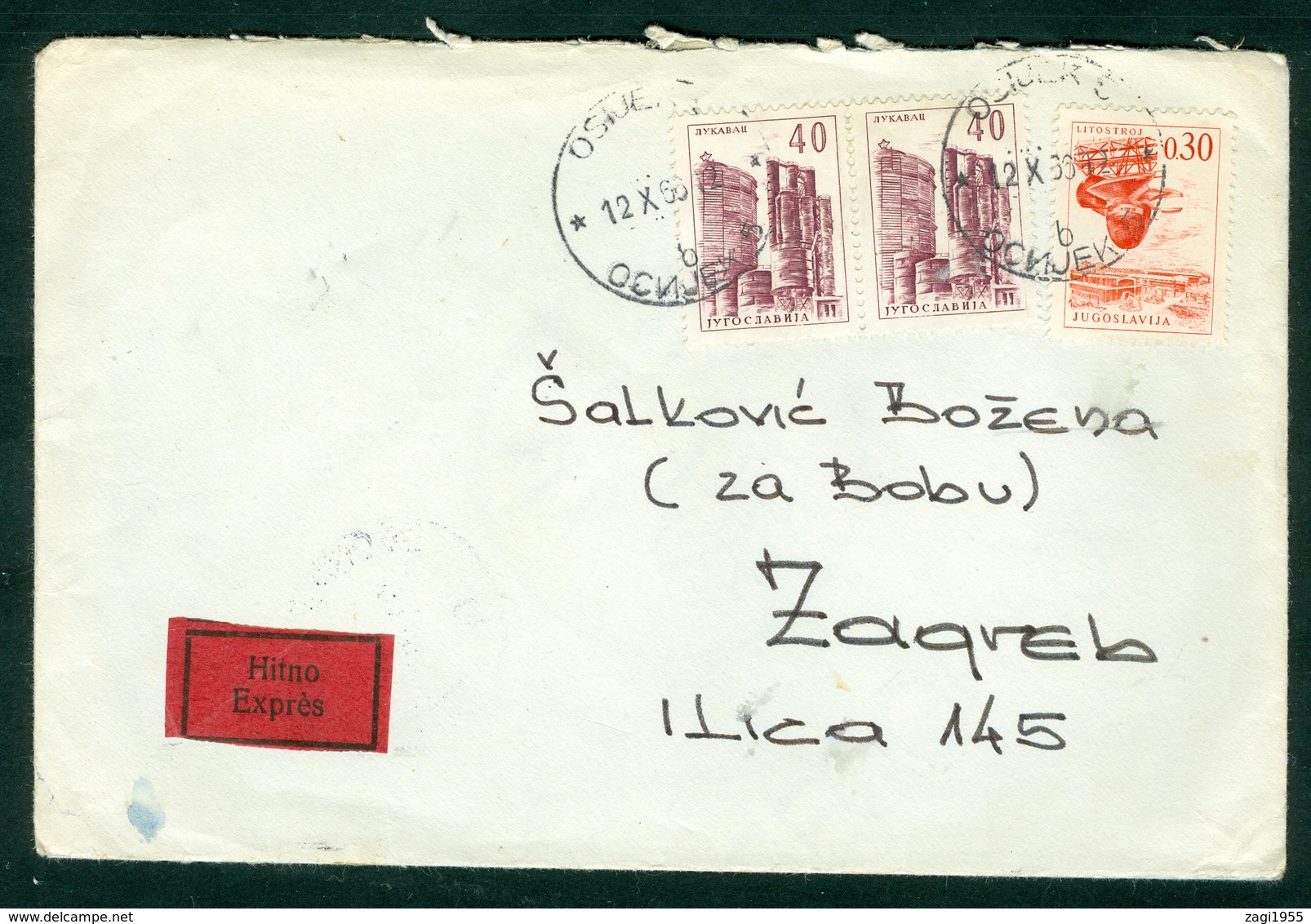 Yugoslavia 1966 Ambulance Railway Post Bahnpost Beograd - Jesenice 9 B From Osijek - Covers & Documents