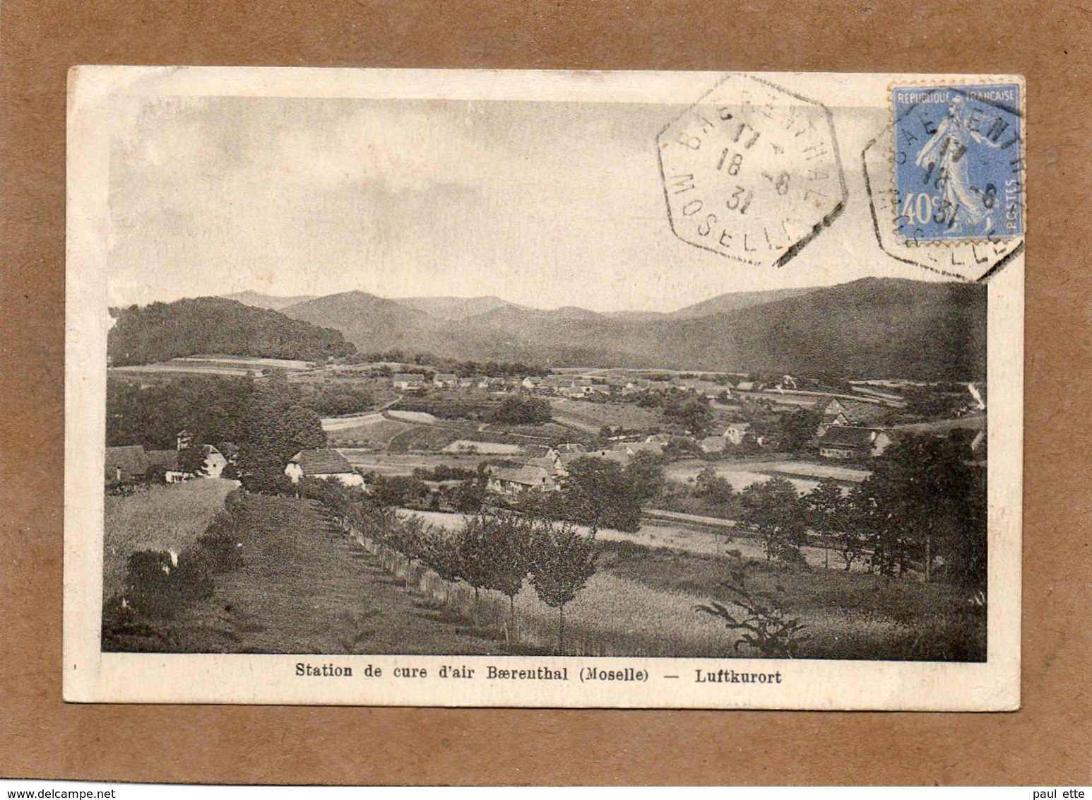 CPA - BAERENTHAL (57) - Aspect Du Bourg En 1931 - Autres & Non Classés