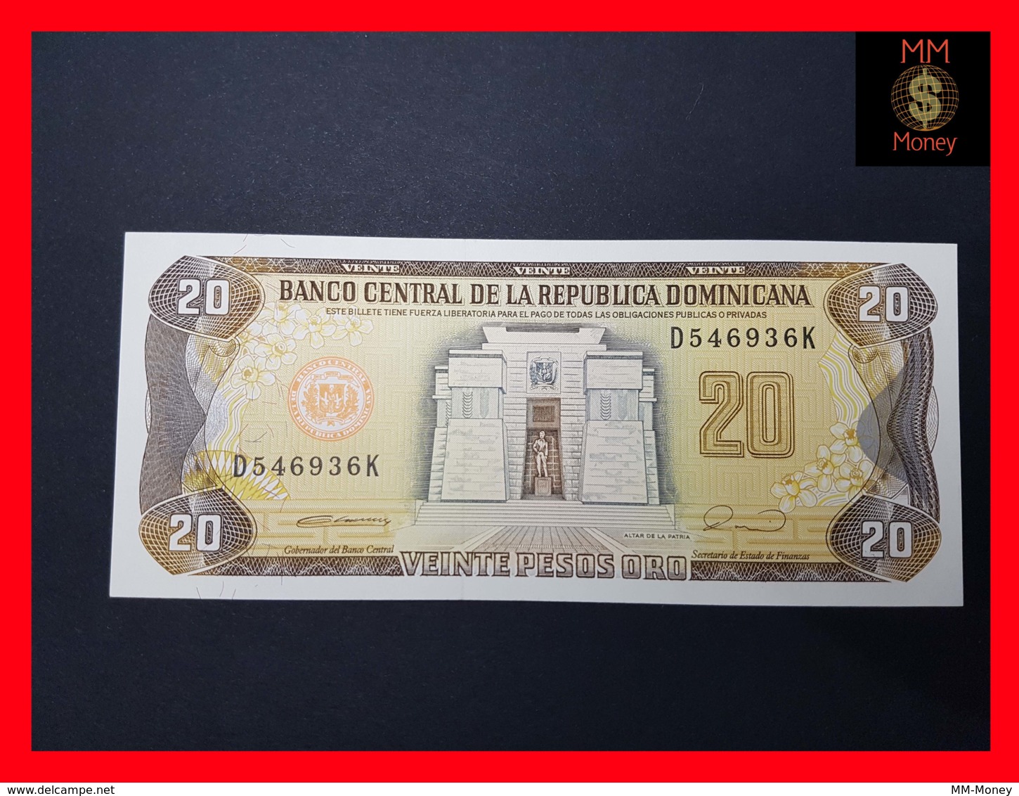 DOMINICANA 20 Pesos Oro 1990  P. 133  UNC - República Dominicana