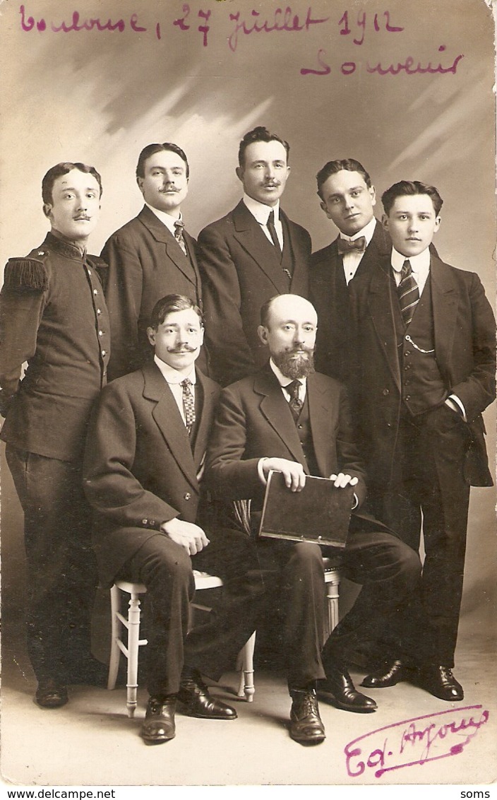 Bonne Cpa De Toulouse, Carte-photo Du Conservatoire De Musique, Chanteurs Et Professeur De Solfège Roulleau, 1912 - Toulouse