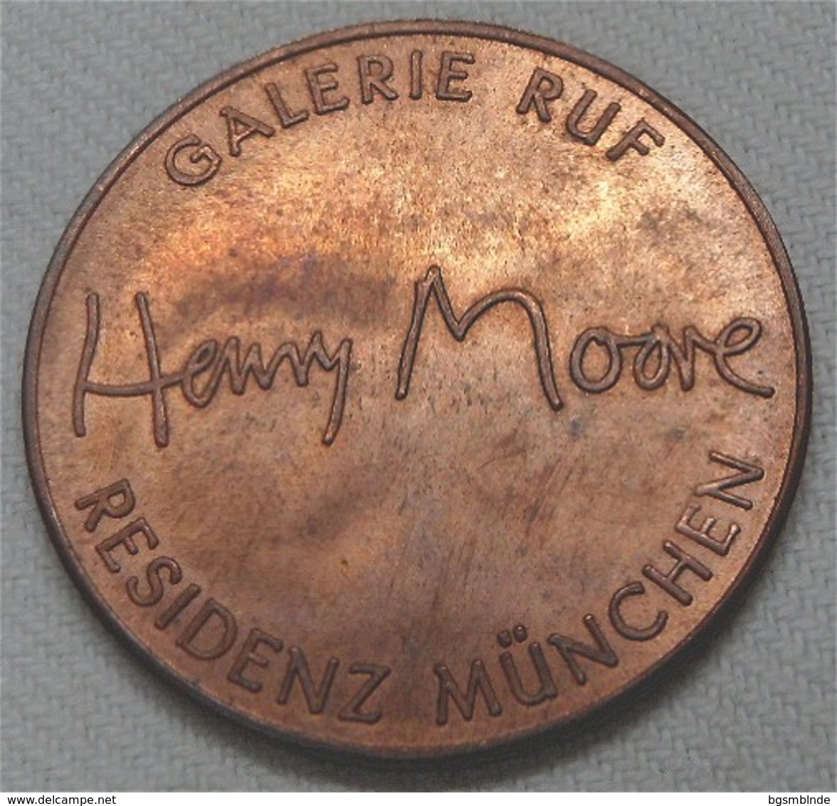 Medaille "Henry Moore" Galerie Ruf München - Elongated Coins