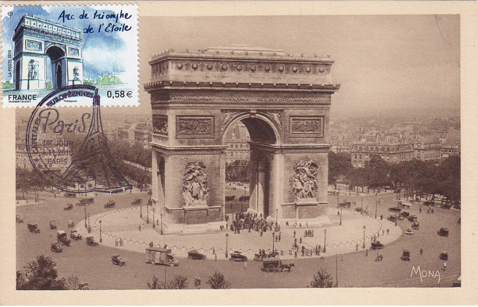 CARD MAXIMUM   PARIS  ARSHE DE TRIOMPH - Monuments